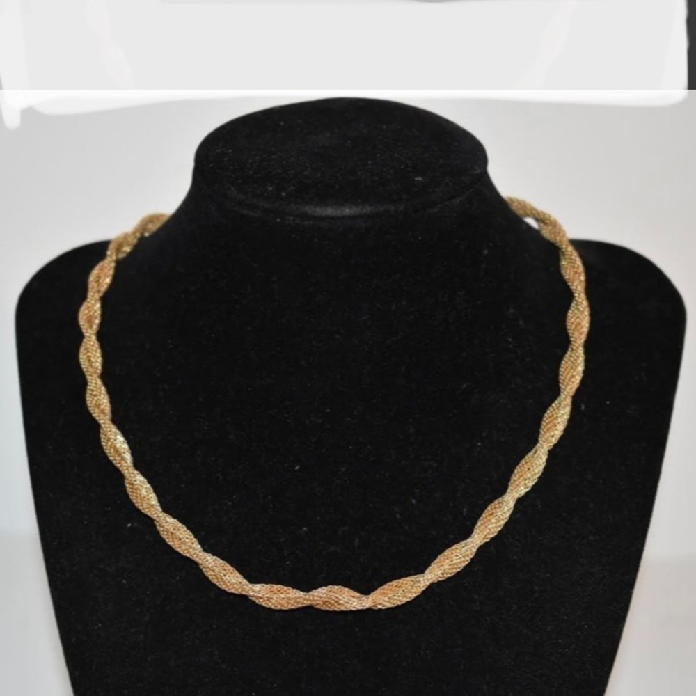 Vintage Sarah Coventry‎ gold tone mesh Necklace 14"